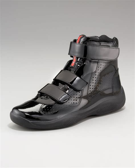 black prada snekers|high top prada sneakers.